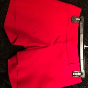 Red dress shorts